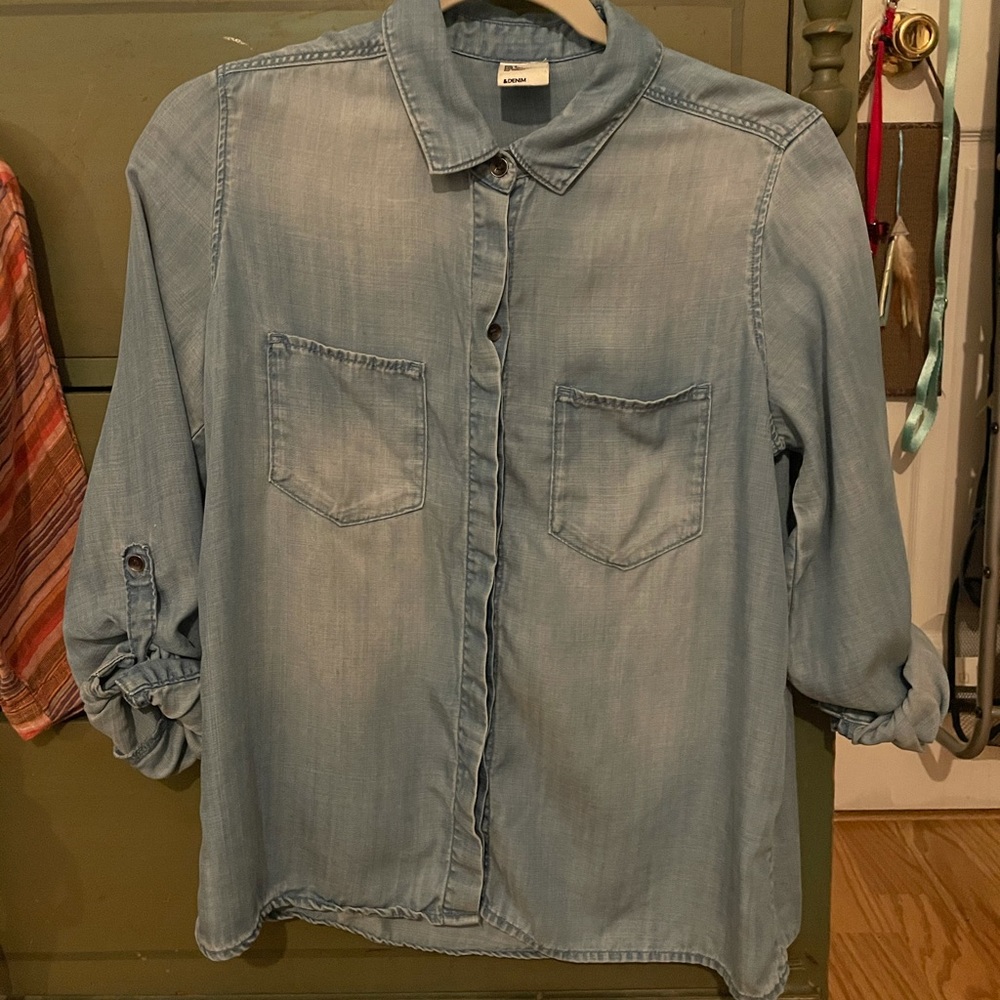 Denim button down